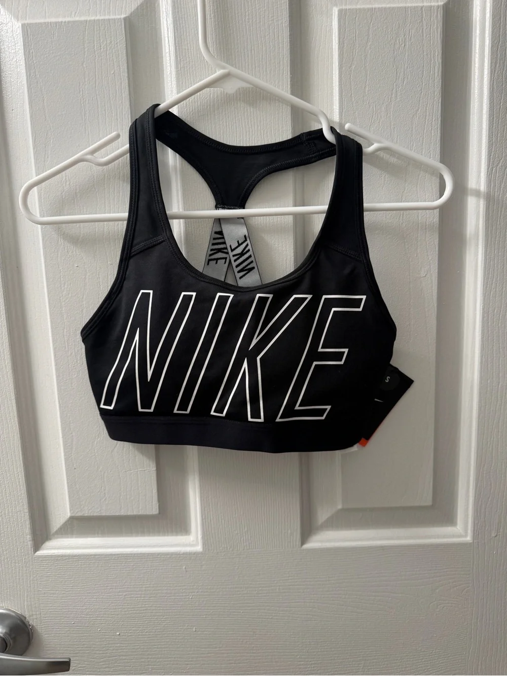 Nike Black Sports Bra with White Logo